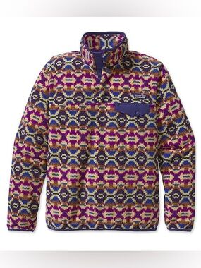 Patagonia Synchilla Aberdeen blue butterfly geometric women’s size small